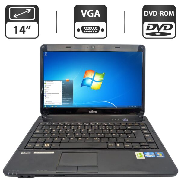 Ноутбук Fujitsu LifeBook LH531 / 14" (1366x768) TN / Intel Core i5-2430M (2 (4) ядра по 2.4 - 3.0 GHz) / 6 GB DDR3 / 500 GB HDD / Intel HD Graphics 3000 / WebCam / DVD-ROM