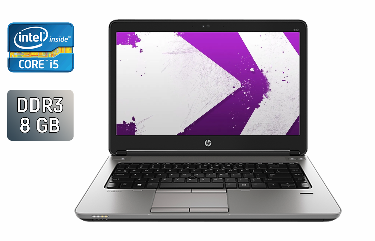Ноутбук HP ProBook 640 G1 / 14" (1366x768) TN / Intel Core i5-4300M (2 (4) ядра по 2.6 - 3.3 GHz) / 8 GB DDR3 / 240 GB SSD / Intel HD Graphic 4600 / WebCam / Fingerprint / Windows 10