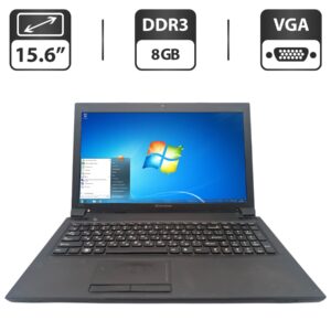 Ноутбук Lenovo B575e / 15.6" (1366x768) TN / AMD E2-1800 (2 ядра по 1.7 GHz) / 8 GB DDR3 / 320 GB HDD / AMD Radeon HD 7340 Graphics / WebCam / DVD-ROM