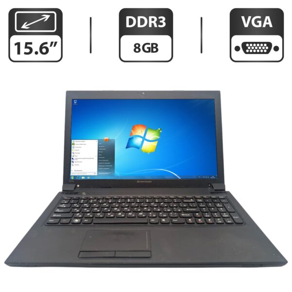 Ноутбук Lenovo B575e / 15.6" (1366x768) TN / AMD E2-1800 (2 ядра по 1.7 GHz) / 8 GB DDR3 / 320 GB HDD / AMD Radeon HD 7340 Graphics / WebCam / DVD-ROM