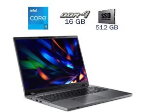 Ультрабук Б-клас Acer TravelMate P214-55-58BP / 14" (1920x1200) IPS / Intel Core i5-1335U (10 (12) ядер по 3.4 - 4.6 GHz) / 16 GB DDR4 / 512 GB SSD / Intel Iris Xe Graphics / Webcam
