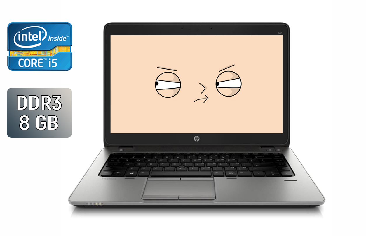 Ультрабук Б-клас HP EliteBook 840 G1 / 14" (1600x900) TN / Intel Core i5-4300U (2 (4) ядра по 1.9 - 2.9 GHz) / 8 GB DDR3 / 240 GB SSD / Intel HD Graphics 4400 / WebCam / Fingerprint / Windows 10