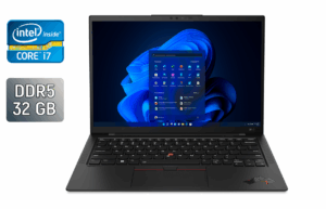 Ультрабук Б-клас Lenovo ThinkPad X1 Carbon Gen11 / 14" (1920x1080) IPS / Intel Core i7-1365U (10 (12) ядер по 1.3 - 5.2 GHz) / 32 GB DDR5 / 1000 GB SSD / Intel Iris Xe Graphics / WebCam / Windows 11