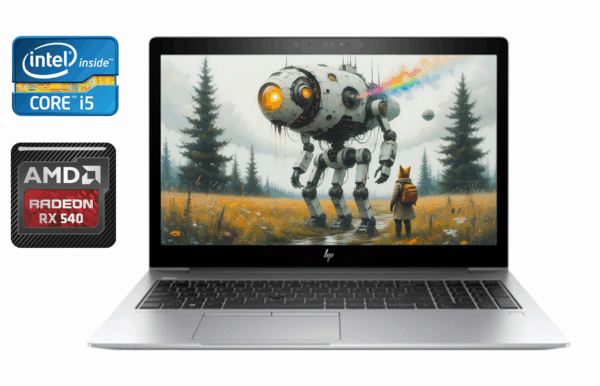 Ультрабук HP EliteBook 850 G5 / 15.6" (1920x1080) IPS / Intel Core i5-8250U (4 (8) ядра по 1.6 - 3.4 GHz) / 16 GB DDR4 / 512 GB SSD / AMD Radeon RX 540, 2 GB GDDR5, 128-bit / WebCam / Fingerprint / Windows 10