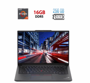 Ультрабук Lenovo ThinkPad E14 6 Gen / 14" (1920х1200) IPS / AMD Ryzen 7 7735U (8 (16) ядер по 2.7 - 4.75 GHz) / 16 GB DDR5 / 256 GB SSD / AMD Radeon 680M / WebCam / Windows 11 Pro