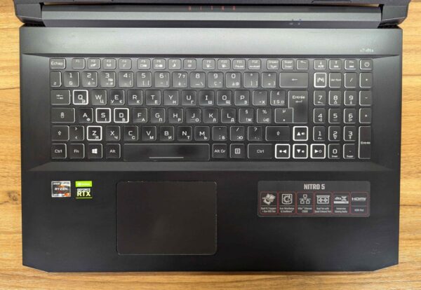Ігровий ноутбук Acer Nitro 5 AN517-41 / 17.3" (1920x1080) IPS / AMD Ryzen 7 5800H (8 (16) ядер по 3.2 - 4.4 GHz) / 32 GB DDR4 / 512 GB SSD / nVidia GeForce RTX 3080, 8 GB GDDR6, 256-bit / WebCam / Windows 11 - Зображення 3