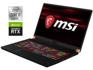 Ігровий ноутбук Б-клас MSI GS75 Stealth 10SE / 17.3" (1920x1080) IPS / Intel Core i7-10875H (8 (16) ядра по 2.3 - 5.1 GHz) / 16 GB DDR4 / 512 GB SSD NVMe / nVidia GeForce RTX 2060, 6 GB GDDR6, 192-bit / WebCam