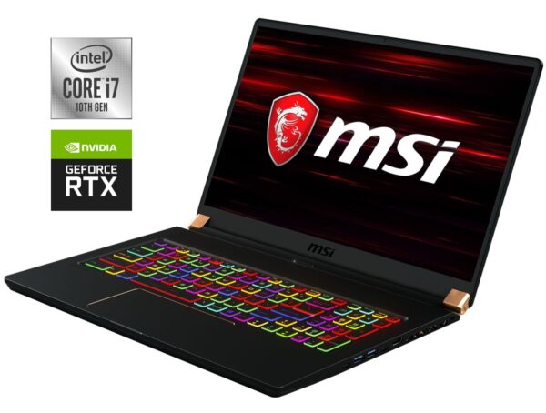 Ігровий ноутбук Б-клас MSI GS75 Stealth 10SE / 17.3" (1920x1080) IPS / Intel Core i7-10875H (8 (16) ядра по 2.3 - 5.1 GHz) / 16 GB DDR4 / 512 GB SSD NVMe / nVidia GeForce RTX 2060, 6 GB GDDR6, 192-bit / WebCam