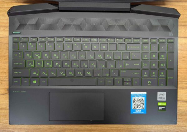 Ігровий ноутбук Б-клас HP Pavilion Gaming 15-dk1056wm / 15.6" (1920x1080) IPS / Intel Core i5-10300H (4 (8) ядра по 2.5 - 4.5 GHz) / 16 GB DDR4 / 512 GB SSD / nVidia GeForce GTX 1650, 4 GB GDDR5, 128-bit / WebCam / Windows 10 - Зображення 3