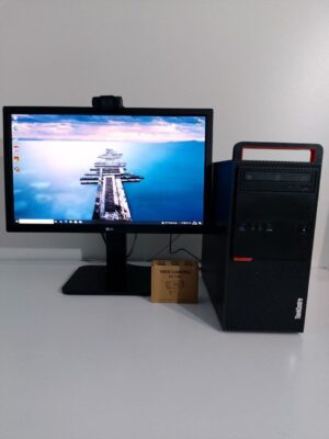 Комплект: Lenovo ThinkCentre M800 Tower / Intel Core i5-6500 (4 ядра по 3.2 - 3.6 GHz) / 16 GB DDR4 / 256 GB SSD + 500 GB HDD / nVidia GeForce GTX 950, 2 GB GDDR5, 128-bit / DVD-ROM + Монітор LG 24MB37PM-B / 24" (1920x1080) IPS + Веб-камера, кабелі