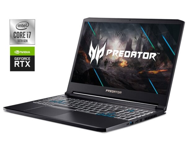 Ігровий ноутбук Б-клас Acer Predator Triton 300 PT315-52 / 15.6" (1920x1080) IPS / Intel Core i7-10750H (6 (12) ядер по 2.6 - 5.0 GHz) / 32 GB DDR4 / 1000 GB SSD NVMe / nVidia GeForce RTX 2070 Max-Q, 8 GB GDDR6, 256-bit / WebCam
