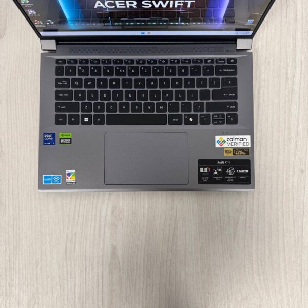 Ігровий ноутбук Б-клас Acer Swift X 14 SFX14-72G / 14.5" (2880x1800) OLED / Intel Core Ultra 7 155H (16 (22) ядер по 3.8 - 4.8 GHz) / 16 GB DDR5 / 1000 GB SSD NVMe / nVidia GeForce RTX 4060, 8 GB GDDR6, 128-bit / WebCam - Зображення 7
