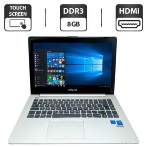 Ноутбук Asus S451L / 14" (1366x768) TN Touch / Intel Core i5-4200U (2 (4) ядра по 1.6 - 2.6 GHz) / 8 GB DDR3 / 500 GB HDD / Intel HD Graphics 4400 / WebCam