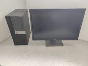 Комплект ПК: комп'ютер Dell OptiPlex 7050 Tower / Intel Core i5-7400 (4 ядра по 3.0 - 3.5 GHz) / 16 GB DDR4 / 256 GB SSD / Intel HD Graphics 630 / DVD-ROM + Монітор Dell P2217 / 22" (1680x1050) TN + Клавіатура та мишка