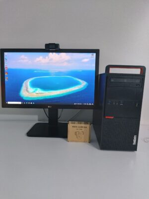 Комплект: Lenovo ThinkCentre M800 Tower / Intel Core i5-6500 (4 ядра по 3.2 - 3.6 GHz) / 16 GB DDR4 / 256 GB SSD + 500 GB HDD / nVidia GeForce GTX 1050, 2 GB GDDR5, 128-bit / DVD-ROM + Монітор LG 24MB37PM-B / 24" (1920x1080) IPS + Веб-камера, кабелі