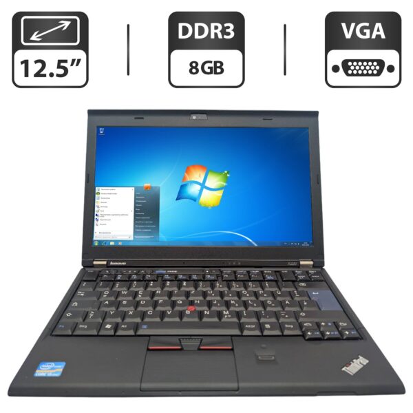 Нетбук Lenovo ThinkPad X220 / 12.5" (1366x768) TN / Intel Core i5-2520M (2 (4) ядра по 2.5 - 3.2 GHz) / 8 GB DDR3 / 500 GB HDD / Intel HD Graphics 3000 / WebCam