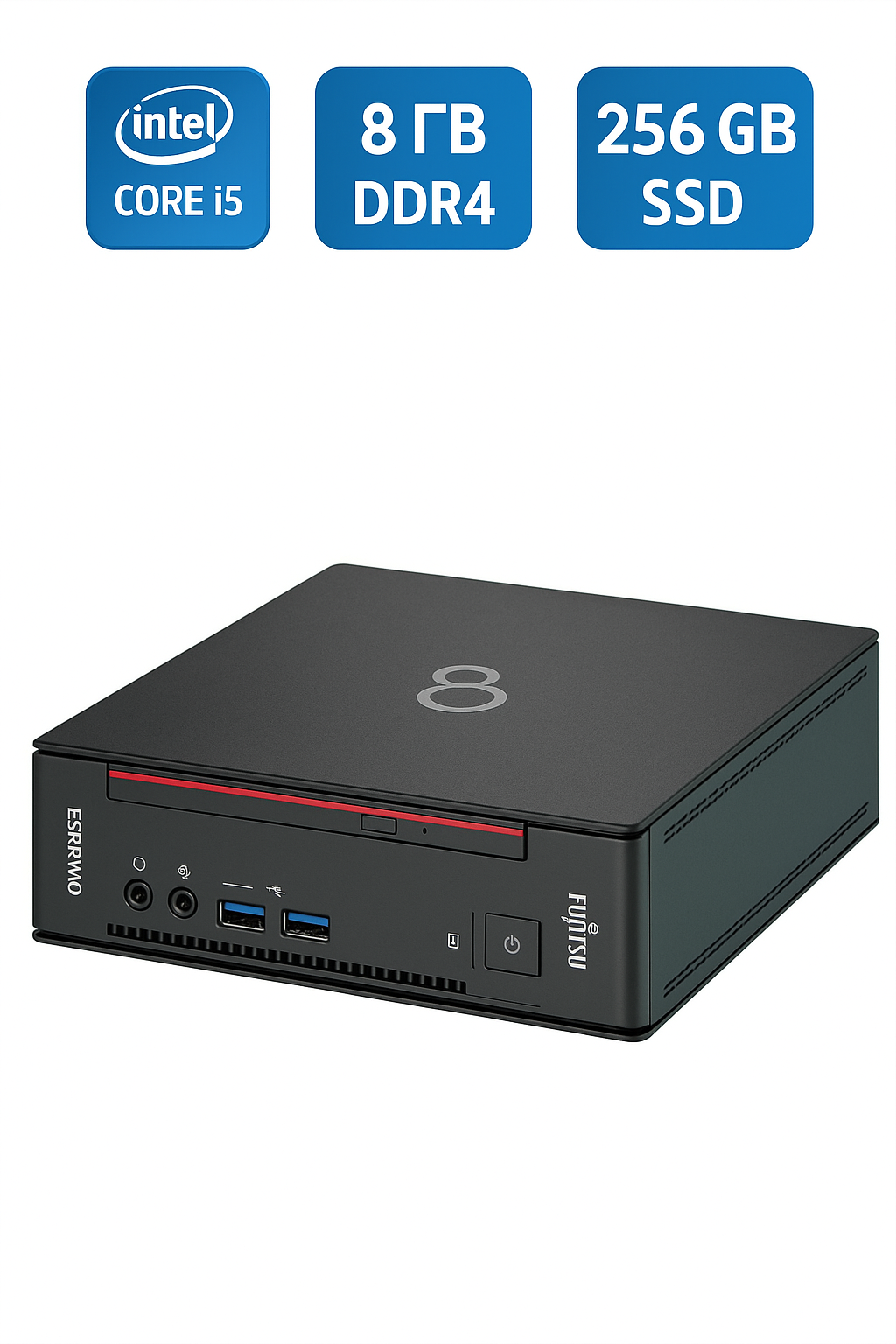 Неттоп Fujitsu Esprimo Q958 Mini USFF / Intel Core i5-8500T (6 ядер по 2.1 - 3.5 GHz) / 8 GB DDR4 / 256 GB SSD / Intel UHD Graphics 630