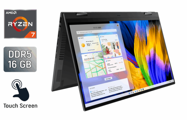 Ноутбук-трансформер Б-клас Asus ZenBook UN5401R / 14" (2880x1800) IPS Touch / AMD Ryzen 7 6800H (8 (16) ядер по 3.2 - 4.7 GHz) / 16 GB DDR5 / 512 GB SSD / AMD Radeon 680M / WebCam / Windows 11