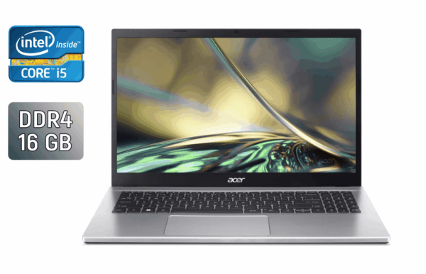 Ноутбук Acer Aspire 3 A315-59 / 15.6" (1920x1080) IPS / Intel Core i5-1235U (10 (12) ядер по 3.3 - 4.4 GHz) / 16 GB DDR4 / 256 GB SSD / Intel Iris Xe Graphics / WebCam / HDMI