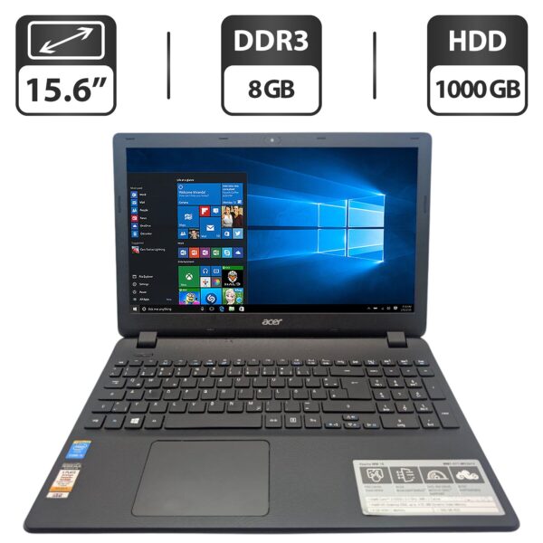 Ноутбук Acer Aspire MM1-571 / 15.6" (1366x768) TN / Intel Core i3-5005U (2 (4) ядра по 2.0 GHz) / 8 GB DDR3 / 1000 GB HDD / Intel HD Graphics 5500 / WebCam / DVD-ROM
