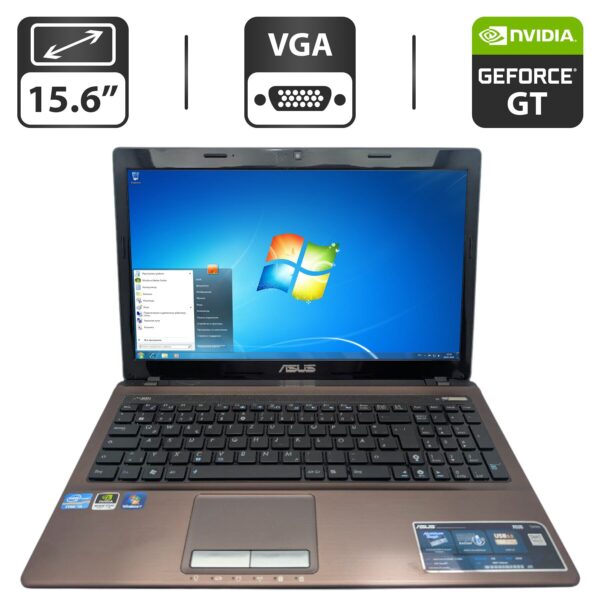 Ноутбук Asus X53S / 15.6'' (1366x768) TN / Intel Core i3-2330M (2 (4) ядра по 2.2 GHz) / 6 GB DDR3 / 320 GB HDD / nVidia GeForce GT 540M, 1 GB GDDR3, 128-bit / WebCam / DVD-ROM