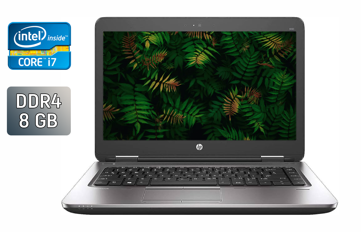 Ноутбук Б-клас HP ProBook 640 G2 / 14" (1920x1080) IPS / Intel Core i7-6600U (2 (4) ядра по 2.6 - 3.4 GHz) / 8 GB DDR4 / 500 GB HDD / Intel HD Graphics 520 / WebCam / Fingerprint / Windows 10