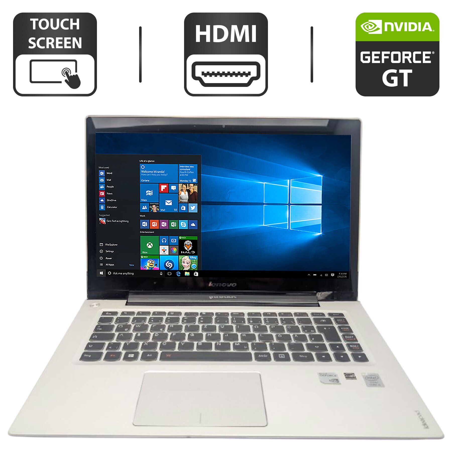 Ноутбук Б-клас Lenovo IdeaPad U430 / 14" (1366x768) TN Touch / Intel Core i5-4200U (2 (4) ядра по 1.6 - 2.6 GHz) / 8 GB DDR3 / 500 GB HDD / nVidia GeForce GT 730M, 2 GB GDDR3, 128-bit / WebCam