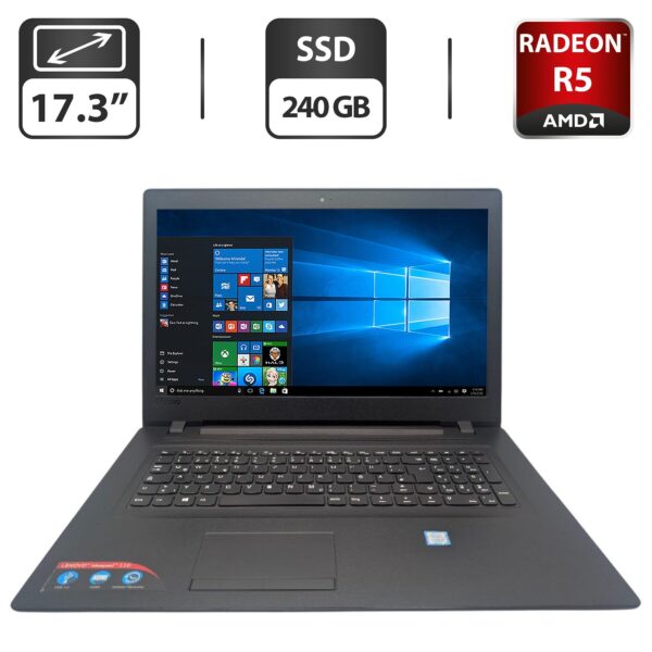 Ноутбук Lenovo IdeaPad 110-17 / 17.3" (1600x900) TN / Intel Core i5-7200U (2 (4) ядра по 2.5 - 3.1 GHz) / 8 GB DDR4 / 240 GB SSD / AMD Radeon R5 M430, 2 GB GDDR3, 64-bit / WebCam / DVD-ROM