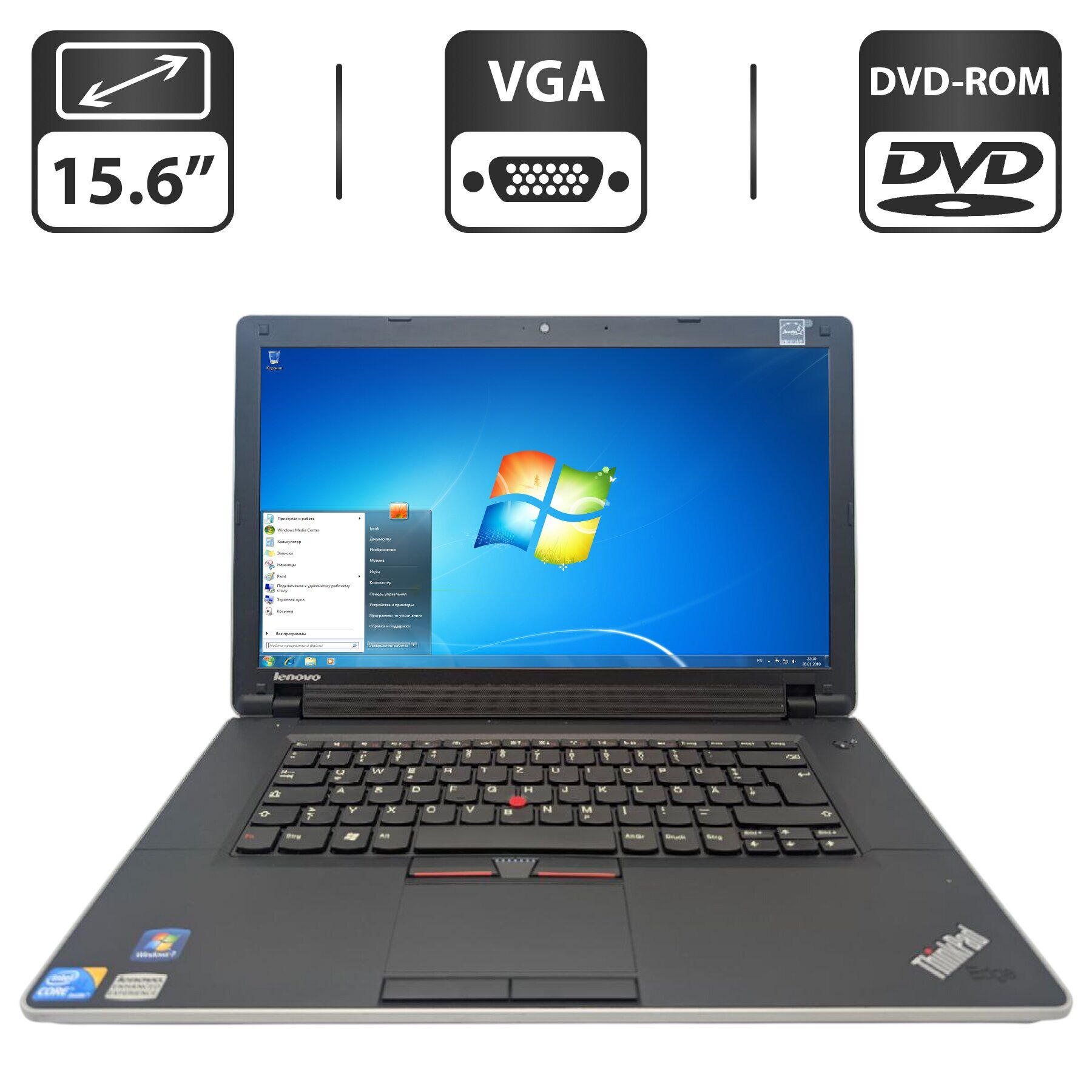 Ноутбук Lenovo ThinkPad Edge 15 / 15.6" (1366x768) TN / Intel Core i3-370M (2 (4) ядра по 2.4 GHz) / 6 GB DDR3 / 500 GB HDD / Intel HD Graphics / WebCam / DVD-ROM