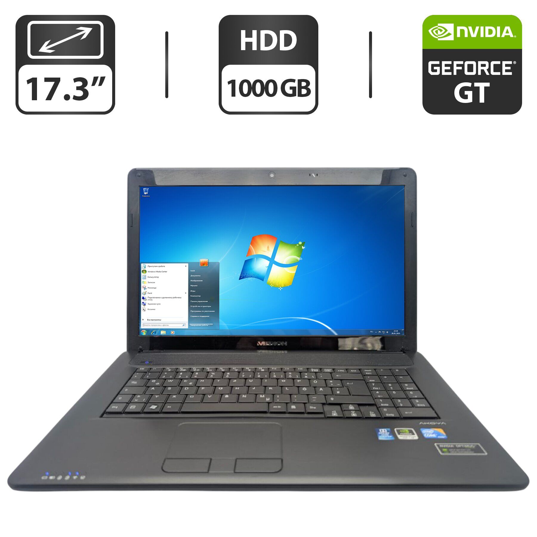 Ноутбук Medion Akoya P7618 / 17.3" (1600x900) TN / Intel Core i5-480M (2 (4) ядра по 2.66 - 2.93 GHz) / 6 GB DDR3 / 1000 GB HDD / nVidia GeForce GT 540M, 1 GB GDDR3, 128-bit / WebCam / DVD-ROM