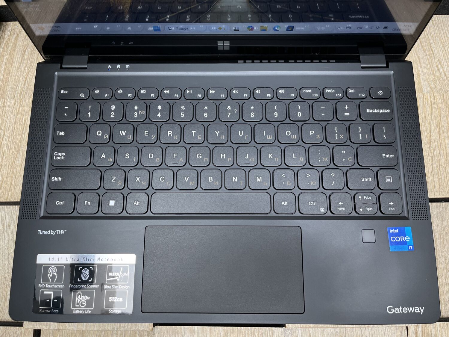 Ультрабук Б-клас Gateway GWTC71427-BK / 14.1" (1920x1080) IPS Touch / Intel Core i7-1255U (10 (12) ядер по 2.8 - 4.7 GHz) / 8 GB DDR4 / 512 GB SSD M.2 / Intel UHD Graphics / WebCam / Fingerprint - Зображення 4