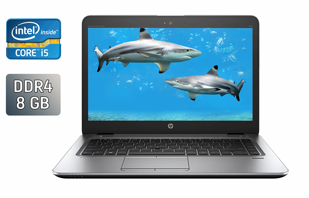 Ультрабук Б-клас HP EliteBook 840 G4 / 14" (1366x768) TN / Intel Core i5-7300U (2 (4) ядра по 2.6 - 3.5 GHz) / 8 GB DDR4 / 240 GB SSD / Intel HD Graphics 620 / WebCam / Fingerprint / Windows 10