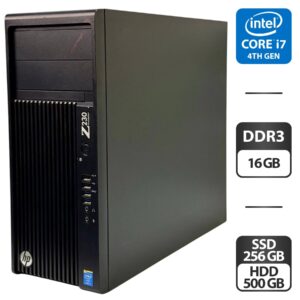 Робоча станція HP Workstation Z230 Tower / Intel Core i7-4790 (4 (8) ядра по 3.6 - 4.0 GHz) / 16 GB DDR3 / 256 GB SSD + 500 GB HDD / Intel HD Graphics 4600