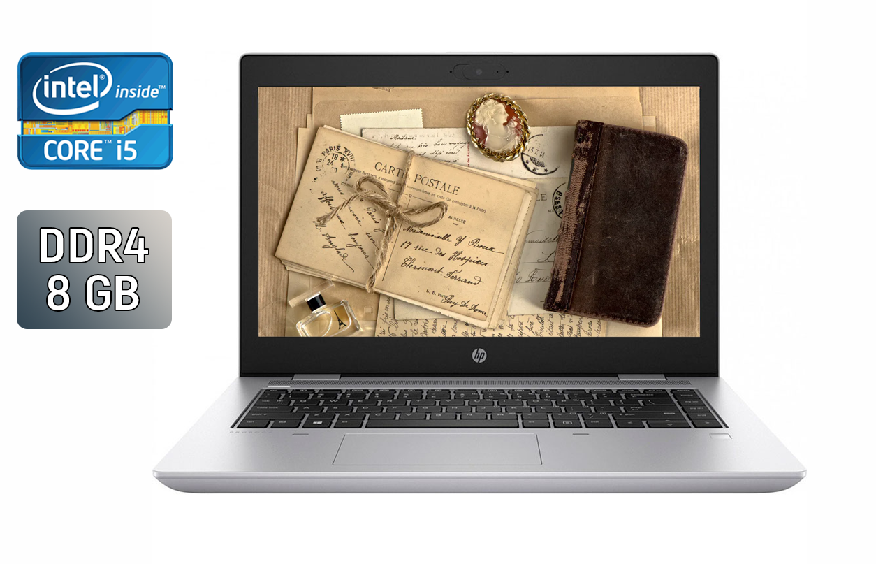 3 шт. Ноутбуків: HP ProBook 640 G5 / 14" (1920x1080) IPS / Intel Core i5-8265U (4 (8) ядра по 1.6 - 3.9 GHz) / 8 GB DDR4 / 256 GB SSD / Intel UHD Graphics 620 / WebCam / TouchID / Windows 10