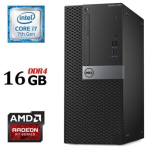 Ігровий ПК Dell OptiPlex 7050 Tower / Intel Core i7-7700 (4 (8) ядра по 3.6 - 4.2 GHz) / 16 GB DDR4 / 500 GB SSD / AMD Radeon R7 450, 4 GB GDDR5, 128-bit / 240W / DVD-ROM / DisplayPort