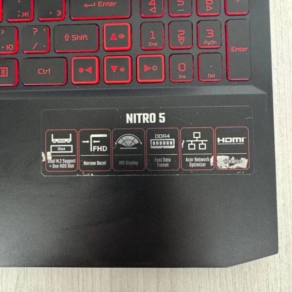 Ігровий ноутбук Б-клас Acer Nitro 5 AN515-43 / 15.6" (1920x1080) IPS / AMD Ryzen 5 3550H (4 (8) ядра по 2.1 - 3.7 GHz) / 16 GB DDR4 / 256 GB SSD NVMe + 1000 GB HDD / nVidia GeForce GTX 1650, 4 GB GDDR6, 128-bit / WebCam - Зображення 9