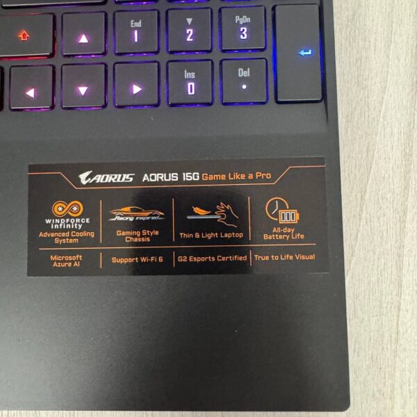 Ігровий ноутбук Б-клас Gigabyte Aorus 15G YC / 15.6" (1920x1080) IPS / Intel Core i7-10870H (8 (16) ядер по 2.2 - 5.0 GHz) / 16 GB DDR4 / 1000 GB SSD NVMe / nVidia GeForce RTX 3080, 16 GB GDDR6, 256-bit / WebCam - Зображення 9