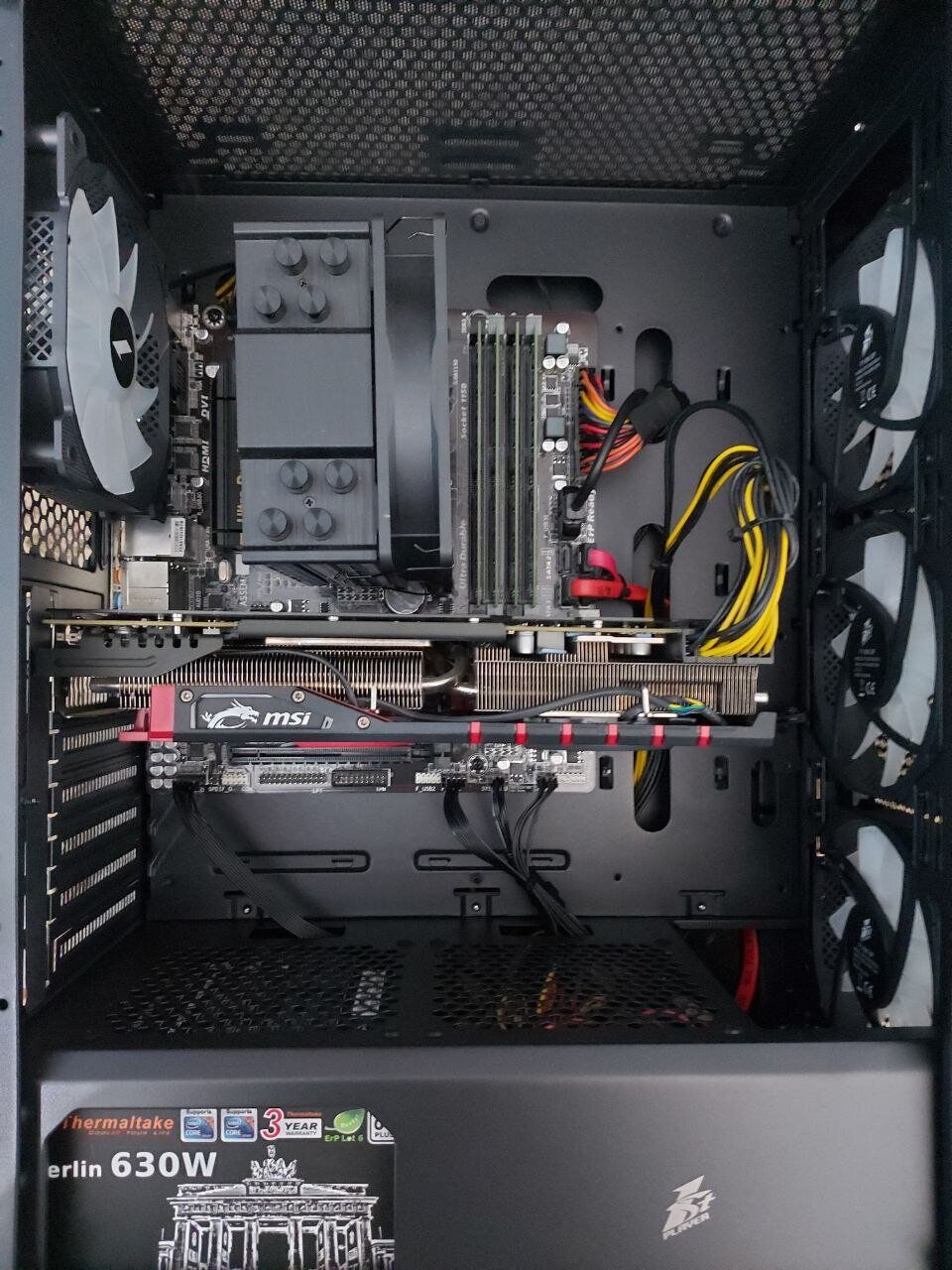 Комп'ютер 1stPlayer X5 Fire Base Tower / Intel Core i7-4790 (4 (8) ядра по 3.6 - 4.0 GHz) / 32 GB DDR3 / 120 GB SSD + 512 GB SSD + 500 GB HDD / AMD Radeon R9 390, 8 GB GDDR5, 512-bit / 630W - Зображення 4