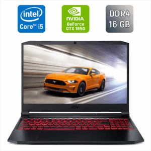 Ігровий ноутбук Acer Nitro 5 AN515-57 / 15.6" (1920x1080) IPS / Intel Core i5-11400H (6 (12) ядер по 2.7 - 4.5 GHz) / 16 GB DDR4 / 512 GB SSD / nVidia GeForce GTX 1650, 4 GB GDDR6, 128-bit / WebCam / HDMI
