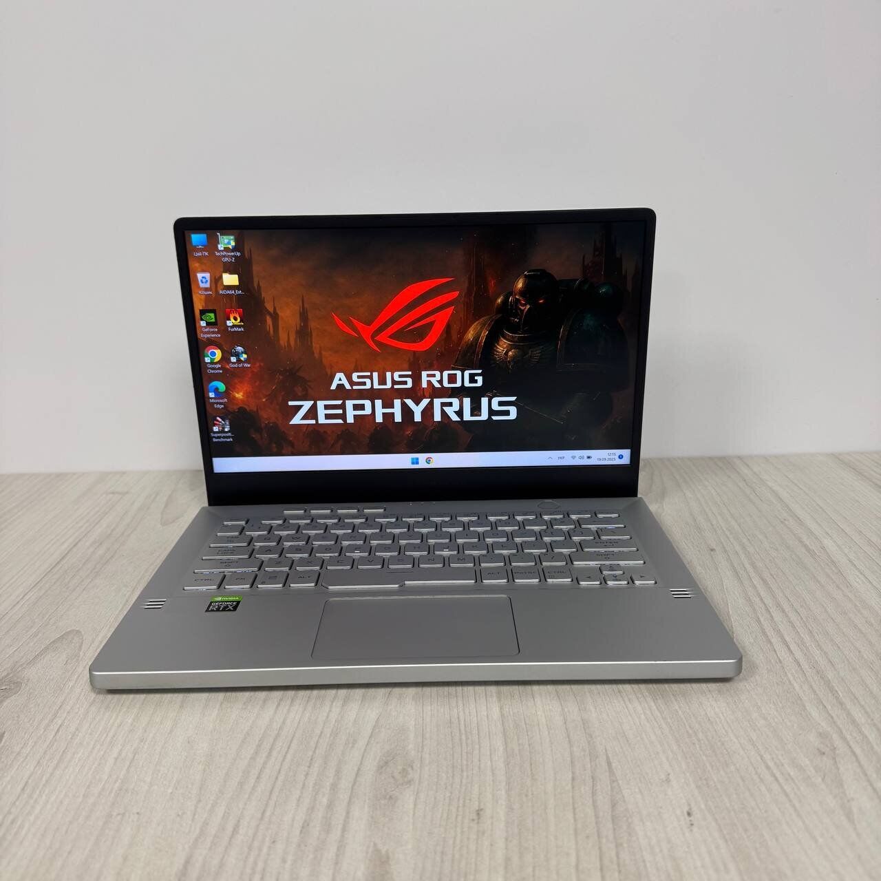 Ігровий ноутбук Asus ROG Zephyrus G14 GA401QM / 14" (1920x1080) IPS / AMD Ryzen 9 5900HS (8 (16) ядер по 3.0 - 4.6 GHz) / 16 GB DDR4 / 512 GB SSD NVMe / nVidia GeForce RTX 3060, 6 GB GDDR6, 192-bit - Зображення 2
