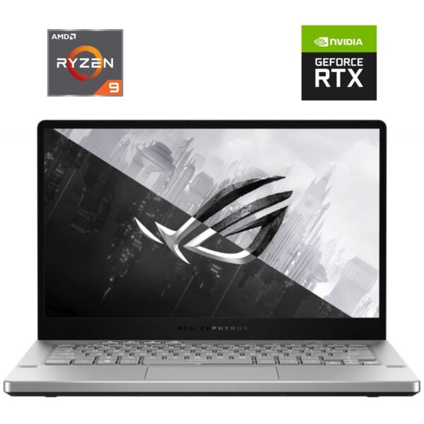 Ігровий ноутбук Asus ROG Zephyrus G14 GA401QM / 14" (1920x1080) IPS / AMD Ryzen 9 5900HS (8 (16) ядер по 3.0 - 4.6 GHz) / 16 GB DDR4 / 512 GB SSD NVMe / nVidia GeForce RTX 3060, 6 GB GDDR6, 192-bit
