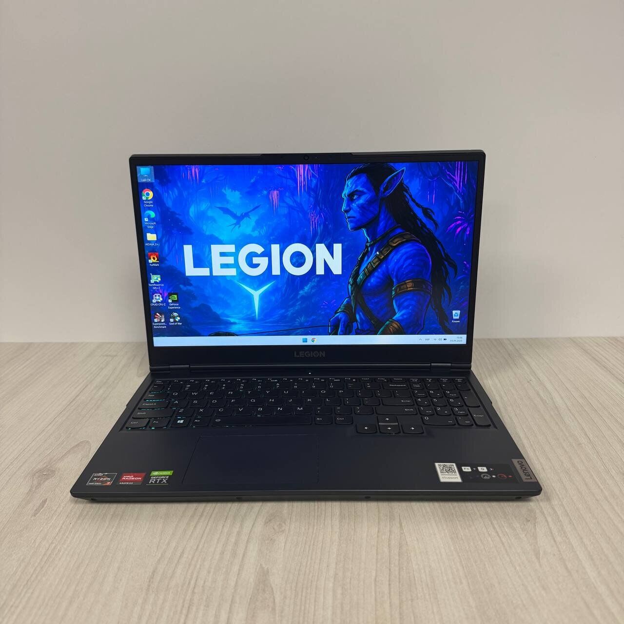Ігровий ноутбук Б-клас Lenovo Legion 5 15ACH6H / 15.6" (1920x1080) IPS / AMD Ryzen 7 5800H (8 (16) ядер по 3.2 - 4.4 GHz) / 16 GB DDR4 / 512 GB SSD NVMe / nVidia GeForce RTX 3060, 6 GB GDDR6, 192-bit / WebCam - Зображення 2