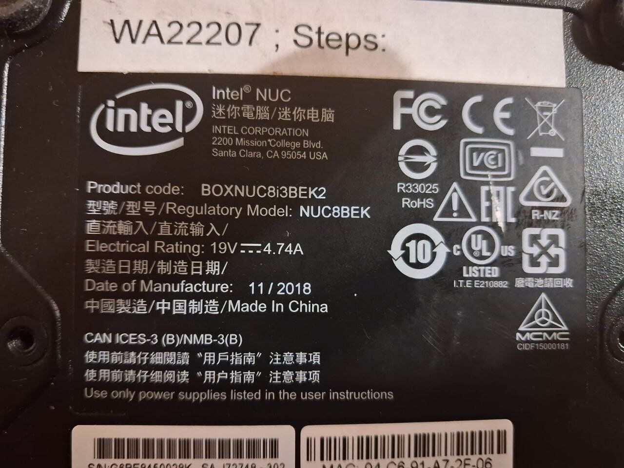 Неттоп Intel NUC NUC8BEK USFF / Intel Core i3-8100T (4 ядра по 3.1 GHz) / 16 GB DDR4 / 256 GB SSD / Intel UHD Graphics 630 / USB 3.1 / HDMI / Wi-Fi / Блок живлення в комплекті - Зображення 5