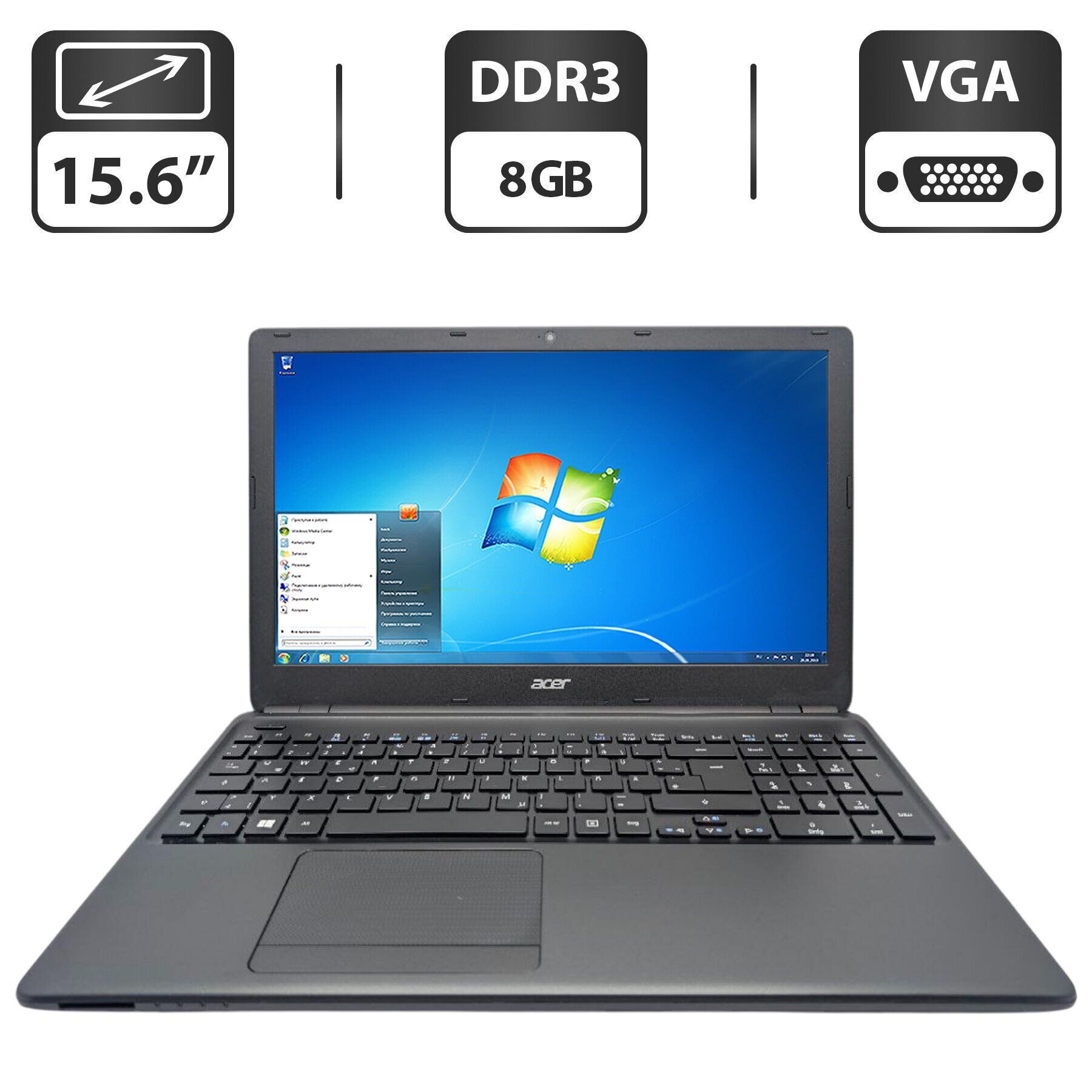 Ноутбук Acer Aspire E1-530 / 15.6" (1366x768) TN / Intel Pentium 2117U (2 ядра по 1.8 GHz) / 8 GB DDR3 / 320 GB HDD / Intel HD Graphics / WebCam / DVD-ROM