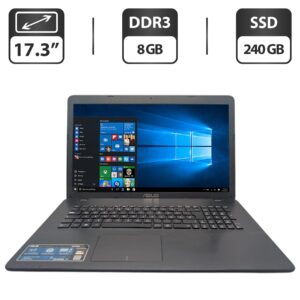 Ноутбук Asus R752M / 17.3" (1600x900) TN / Intel Pentium N3540 (4 ядра по 2.16 - 2.66 GHz) / 8 GB DDR3 / 240 GB SSD / Intel HD Graphics / WebCam / DVD-ROM