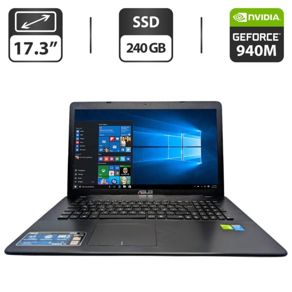 Ноутбук Asus X751L / 17.3" (1600x900) TN / Intel Core i5-5200U (2 (4) ядра по 2.2 - 2.5 GHz) / 12 GB DDR3 / 240 GB SSD / nVidia GeForce 940M, 2 GB GDDR3, 64-bit / WebCam / DVD-ROM