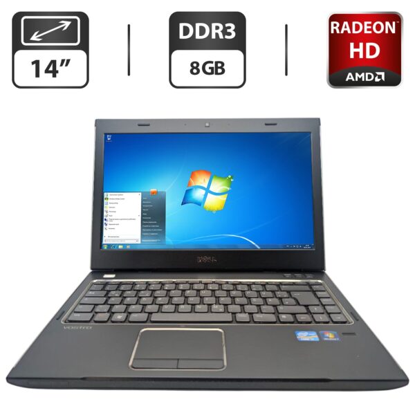 Ноутбук Dell Vostro 3450 / 14" (1366x768) TN / Intel Core i7-2620M (2 (4) ядра по 2.7 - 3.4 GHz) / 8 GB DDR3 / 500 GB HDD / AMD Radeon HD 6630M, 1 GB GDDR3, 128-bit / WebCam / DVD-ROM / АКБ не тримає
