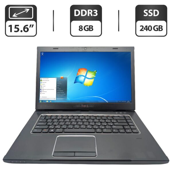 Ноутбук Dell Vostro 3550 / 15.6" (1366x768) TN / Intel Core i5-2410M (2 (4) ядра по 2.3 - 2.9 GHz) / 8 GB DDR3 / 240 GB SSD / Intel HD Graphics 3000 / WebCam / DVD-ROM / АКБ не тримає