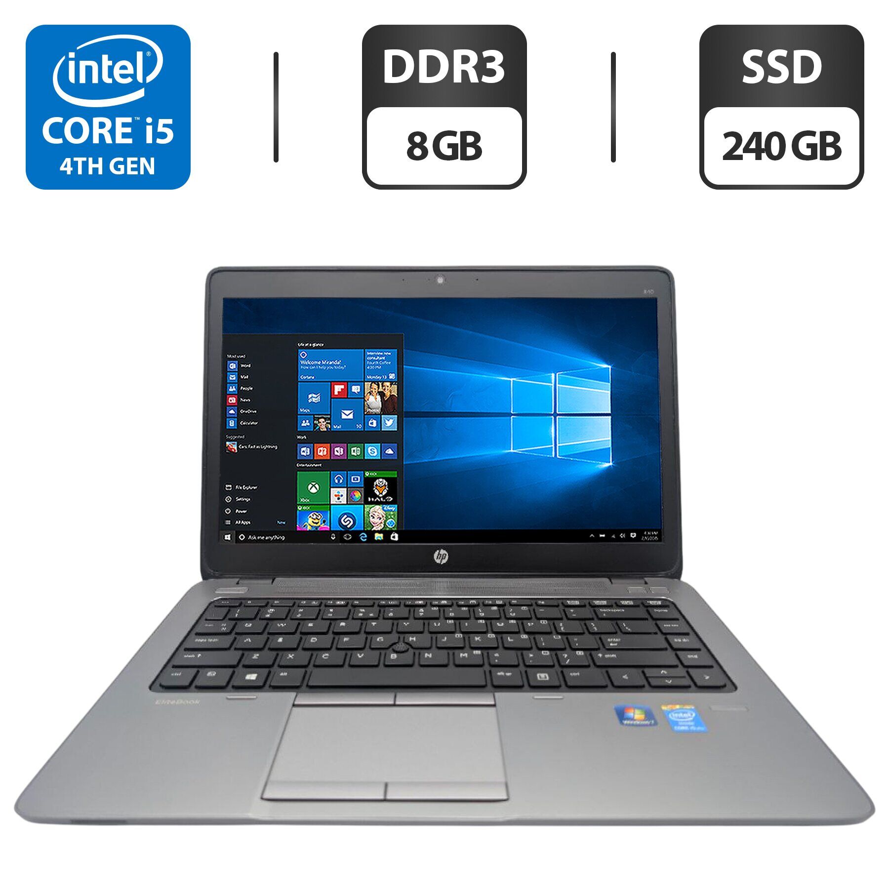 Ноутбук HP EliteBook 840 G2 / 14" (1366x768) TN / Intel Core i5-4300U (2 (4) ядра по 1.9 - 2.9 GHz) / 8 GB DDR3 / 240 GB SSD / Intel HD Graphics 4400 / WebCam