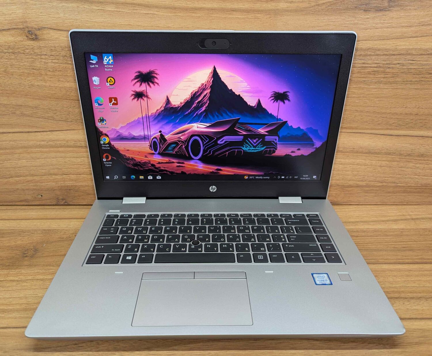 Ноутбук HP ProBook 640 G5 / 14" (1920x1080) IPS / Intel Core i5-8265U (4 (8) ядра по 1.6 - 3.9 GHz) / 16 GB DDR4 / 480 GB SSD / Intel UHD Graphics 620 / TouchID / WebCam / Windows 10 - Зображення 2